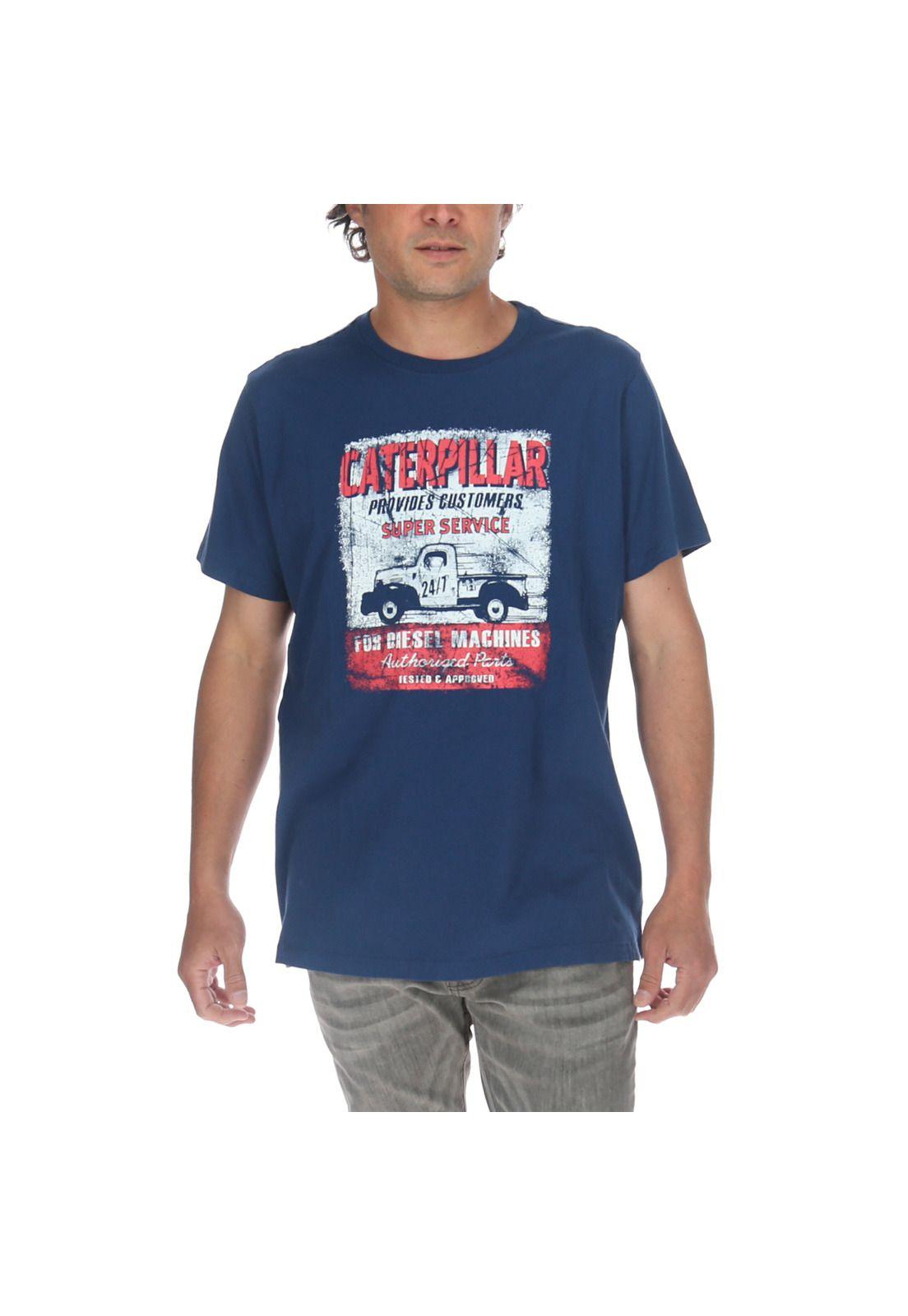 Polera M/C Hombre Ticking Tee Azul-0