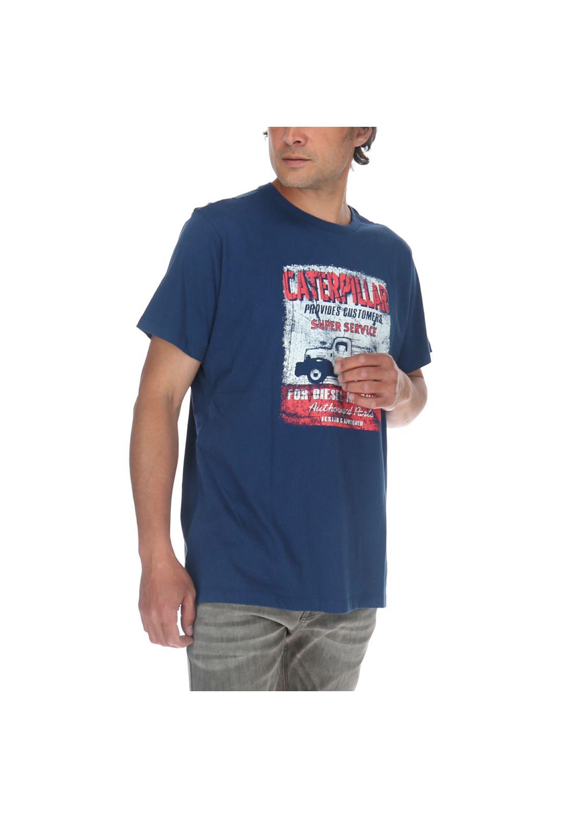 Polera M/C Hombre Ticking Tee Azul-3