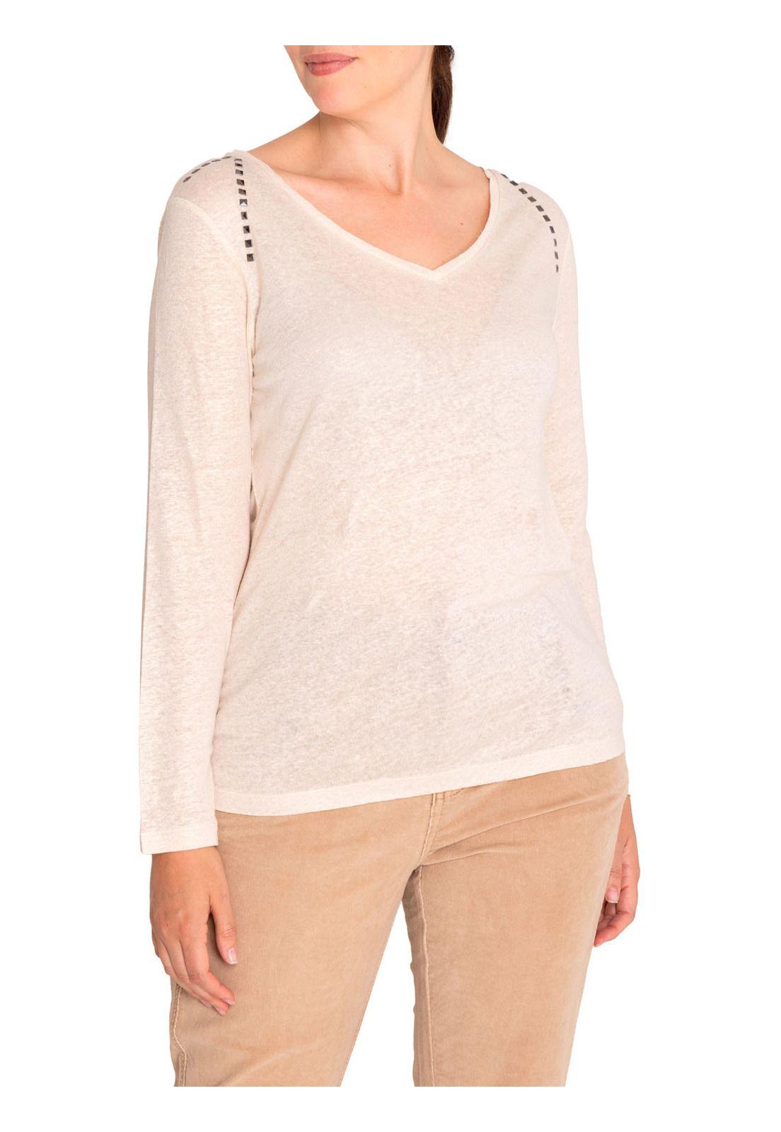 Polera Lino Orgánico Mujer Emily Blanco-4