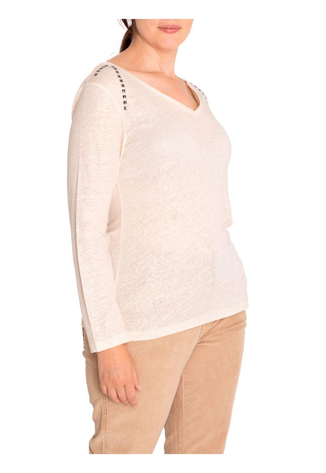 Polera Lino Orgánico Mujer Emily Blanco-5