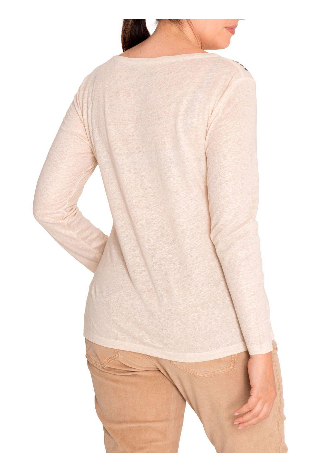 Polera Lino Orgánico Mujer Emily Blanco-6