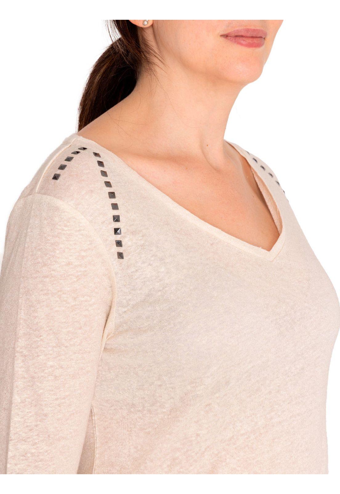 Polera Lino Orgánico Mujer Emily Blanco-7