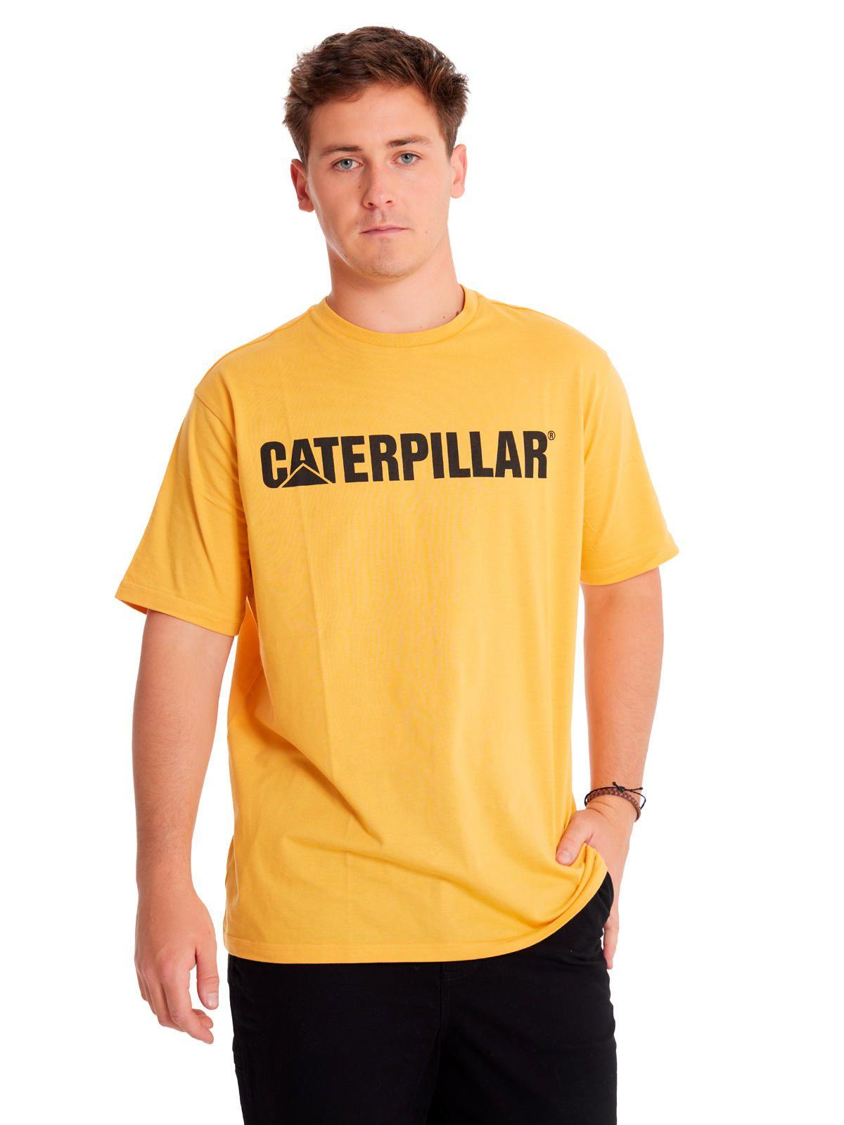 Polera Manga Corta Hombre Caterpillar LogoAmarillo-0