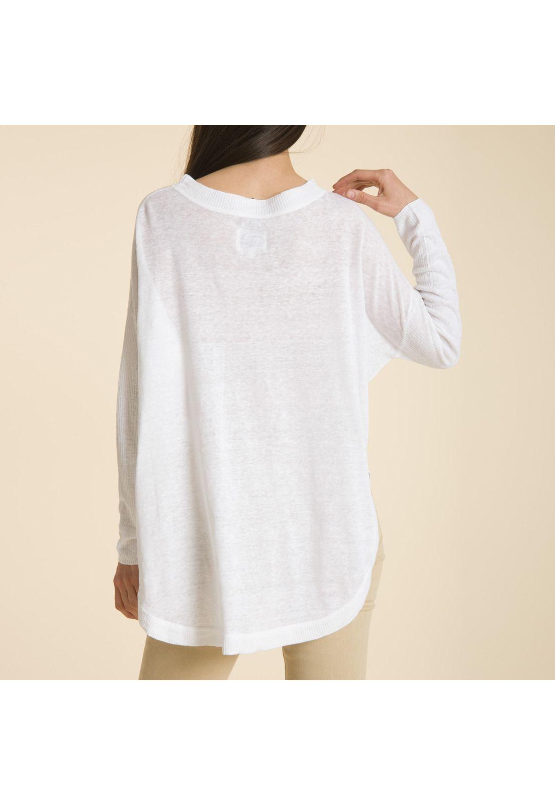 Sweater De Lino Blanco-3