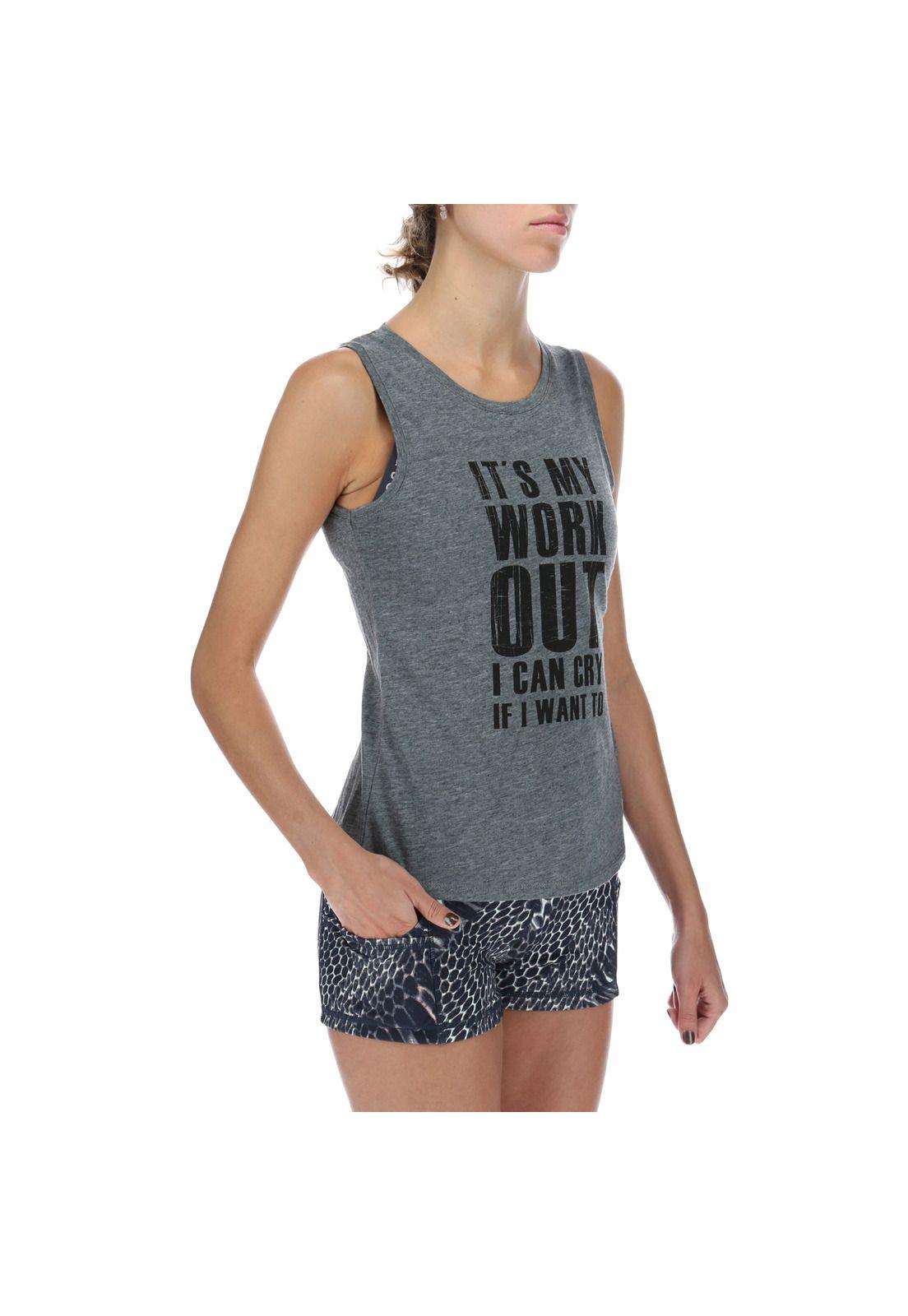 Polera S/M Print Tank Gris-3
