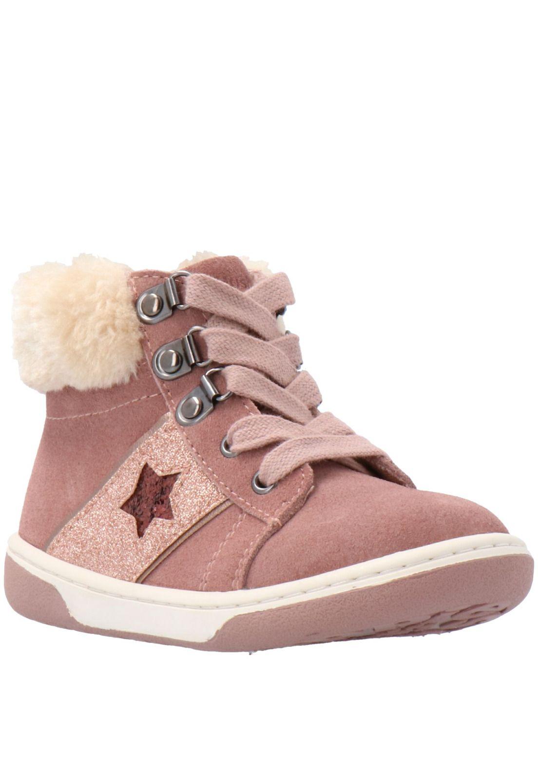 Zapatilla Cuero Niña Bessie Rosa-0