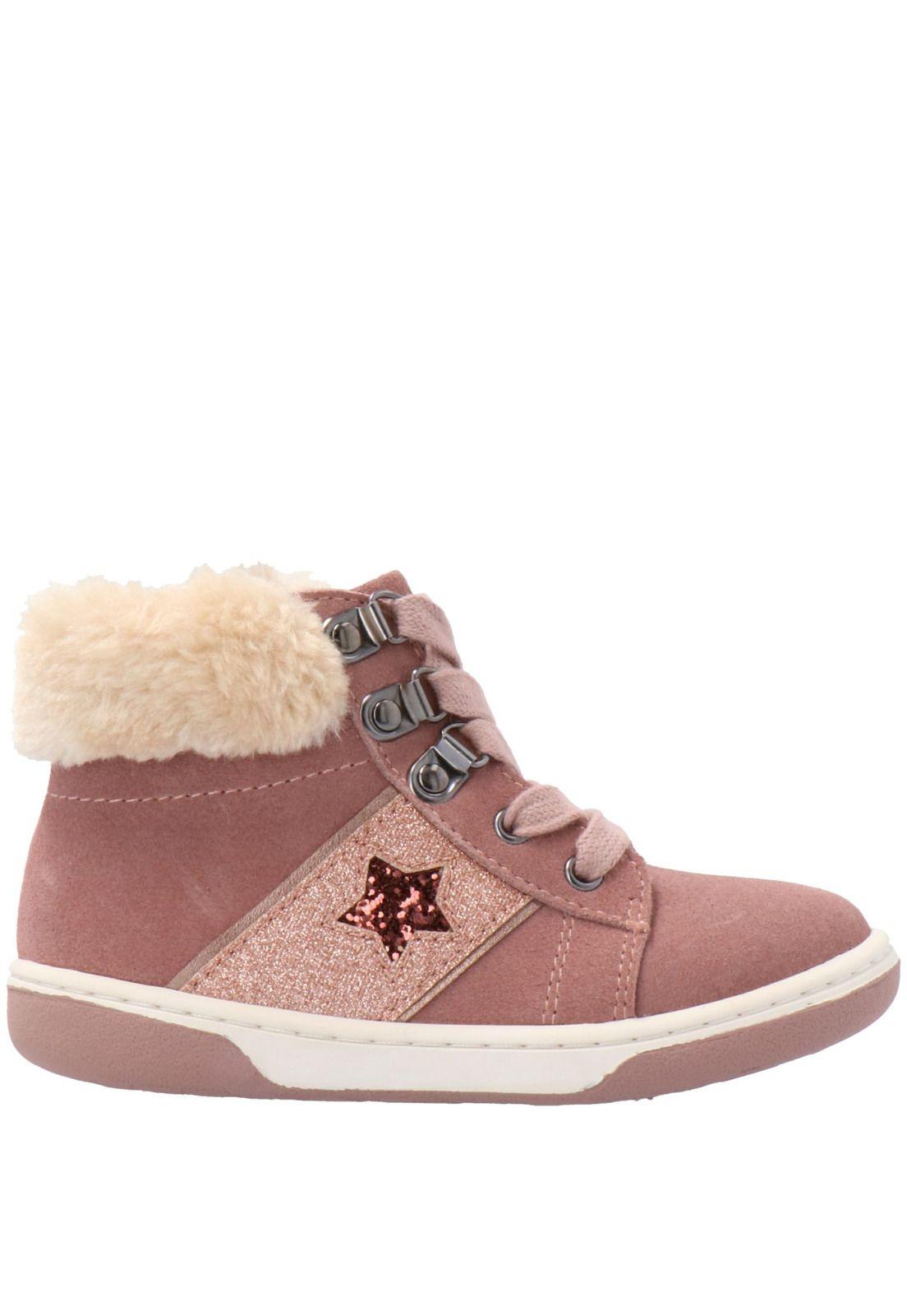 Zapatilla Cuero Niña Bessie Rosa-1
