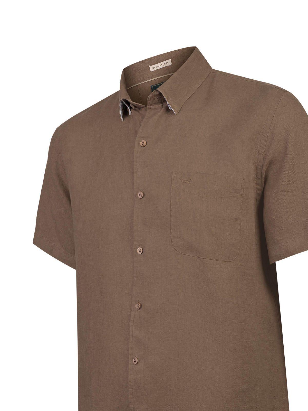 Camisa Lino Orgánico Hombre Linenshort Café-3