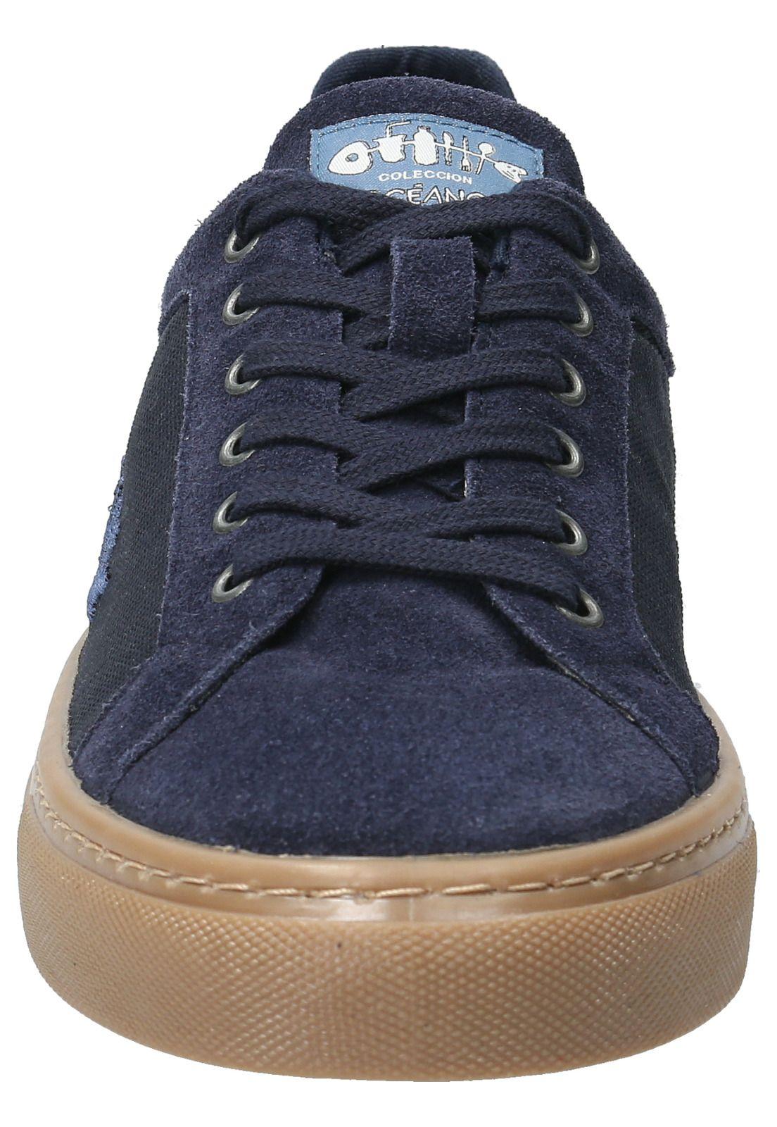Zapatilla Cuero Hombre Tifon Azul-2