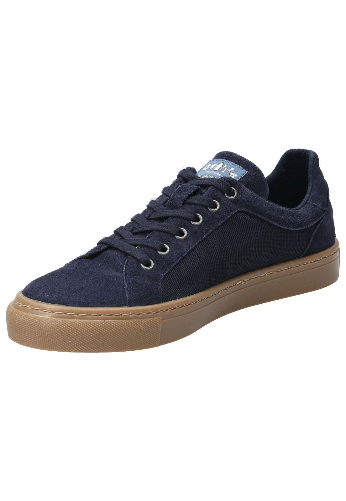 Zapatilla Cuero Hombre Tifon Azul-3