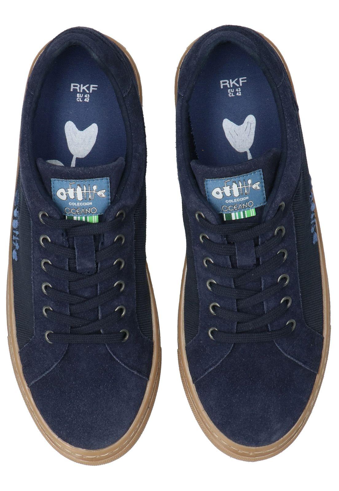 Zapatilla Cuero Hombre Tifon Azul-7
