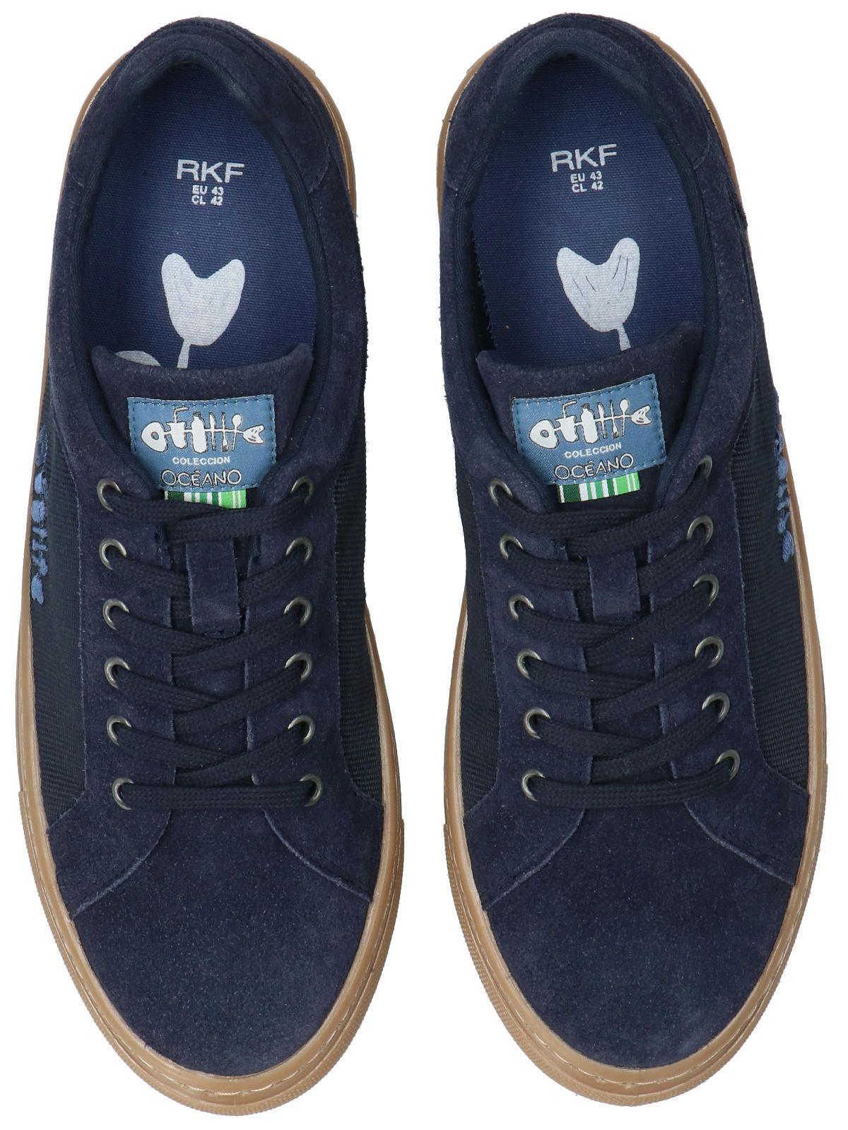 Zapatilla Cuero Hombre Tifon Azul-7