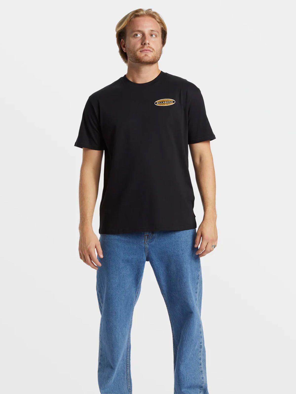 Polera manga corta Hombre Walled Negra-3