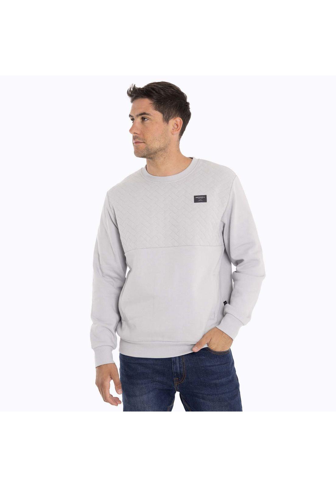 Poleron Hombre Yellowst Sweatshirt Gris claro Merrell-0