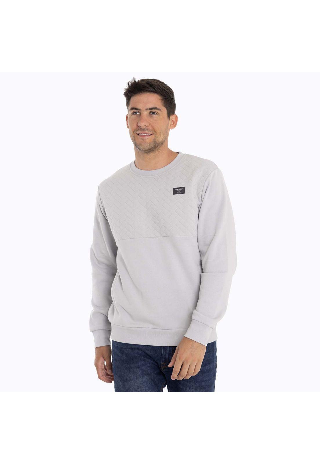 Poleron Hombre Yellowst Sweatshirt Gris claro Merrell-1