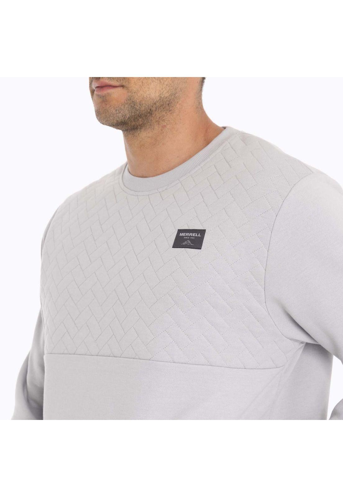 Poleron Hombre Yellowst Sweatshirt Gris claro Merrell-6