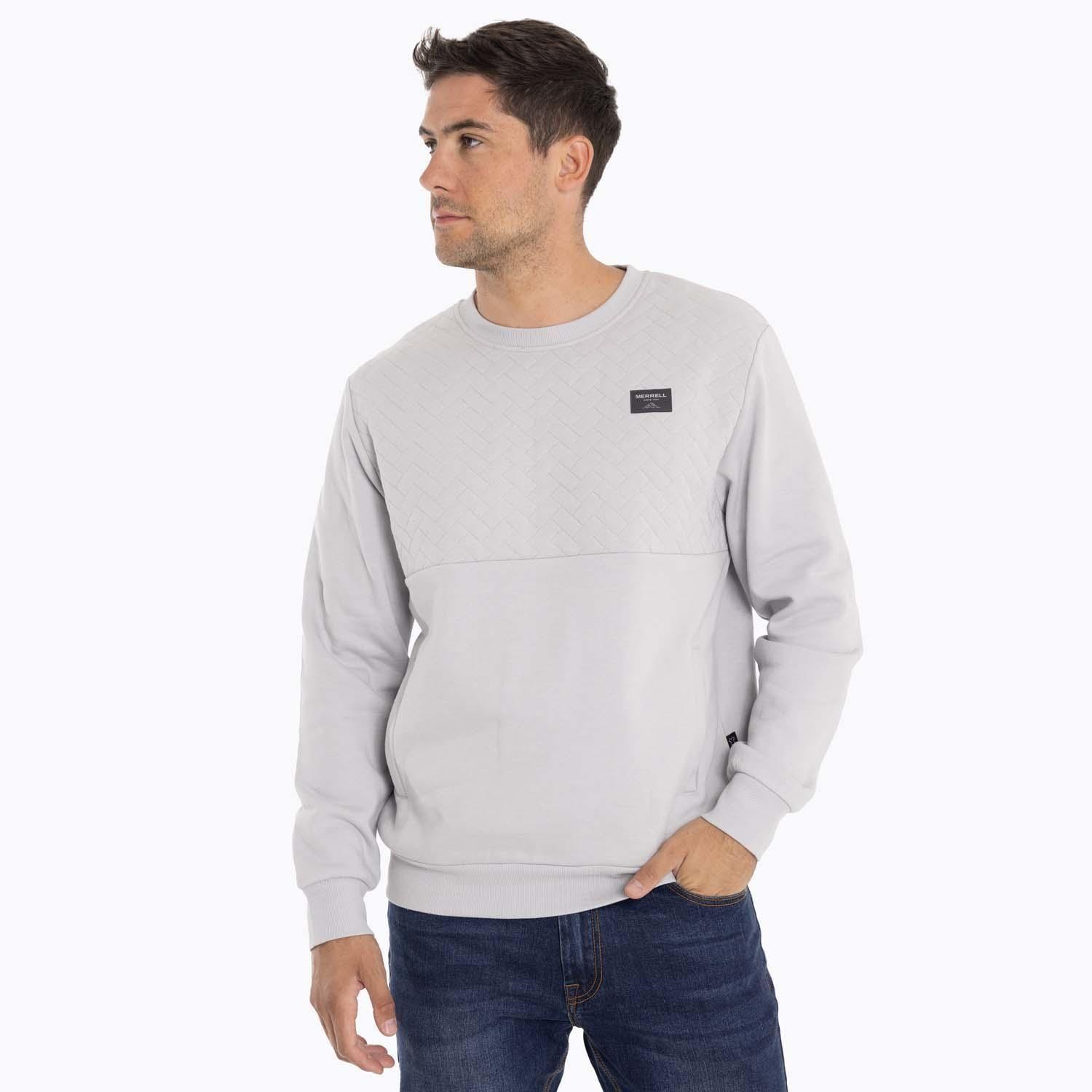 Poleron Hombre Yellowst Sweatshirt Gris claro Merrell-0
