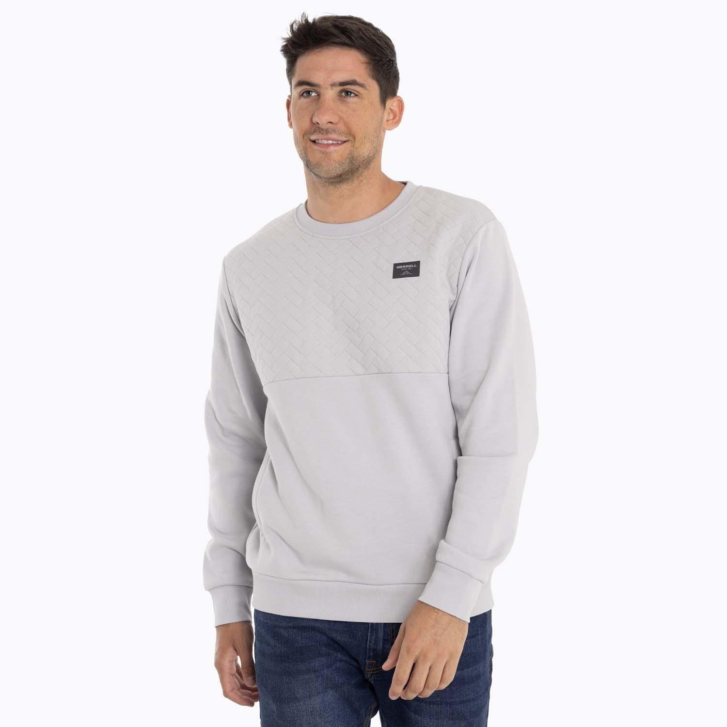 Poleron Hombre Yellowst Sweatshirt Gris claro Merrell-1
