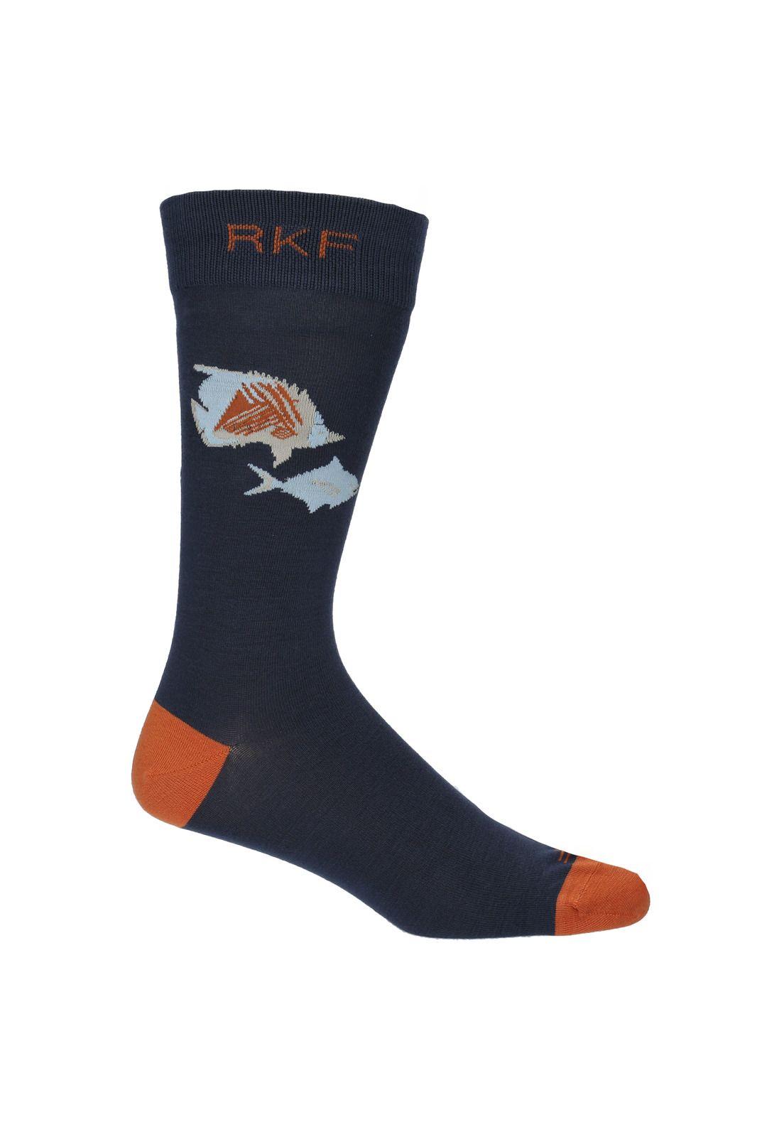 Calcetín Bambú Hombre Fish Azul-0