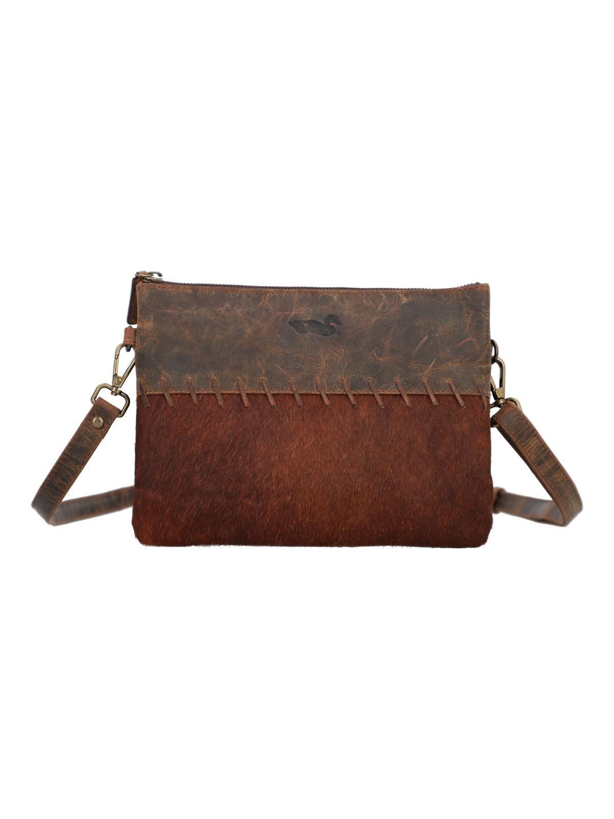 Cartera Cuero Mujer Hr Cozzi Cross Café-0