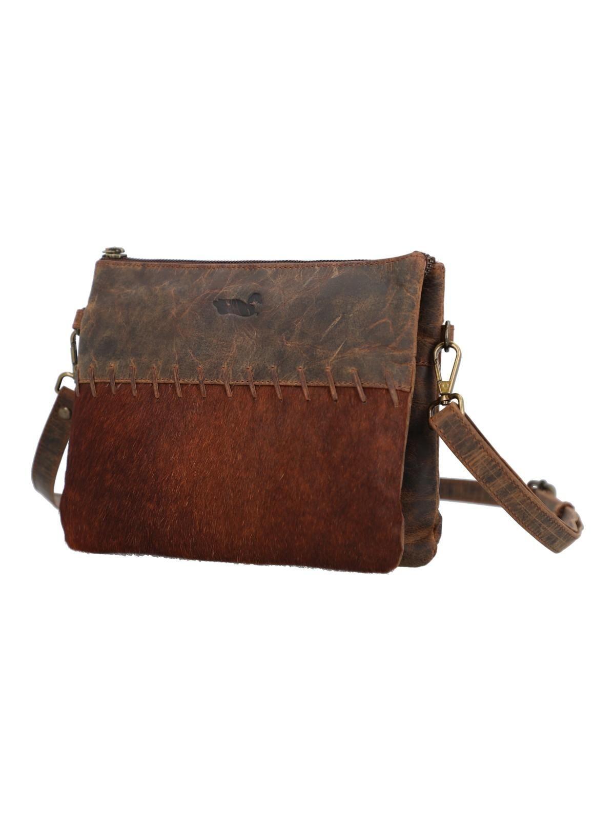 Cartera Cuero Mujer Hr Cozzi Cross Café-1