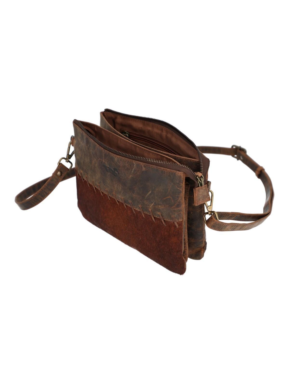 Cartera Cuero Mujer Hr Cozzi Cross Café-3