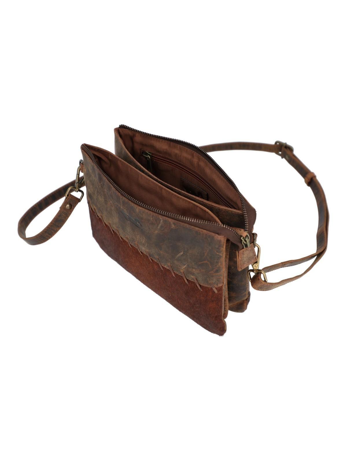 Cartera Cuero Mujer Hr Cozzi Cross Café-4