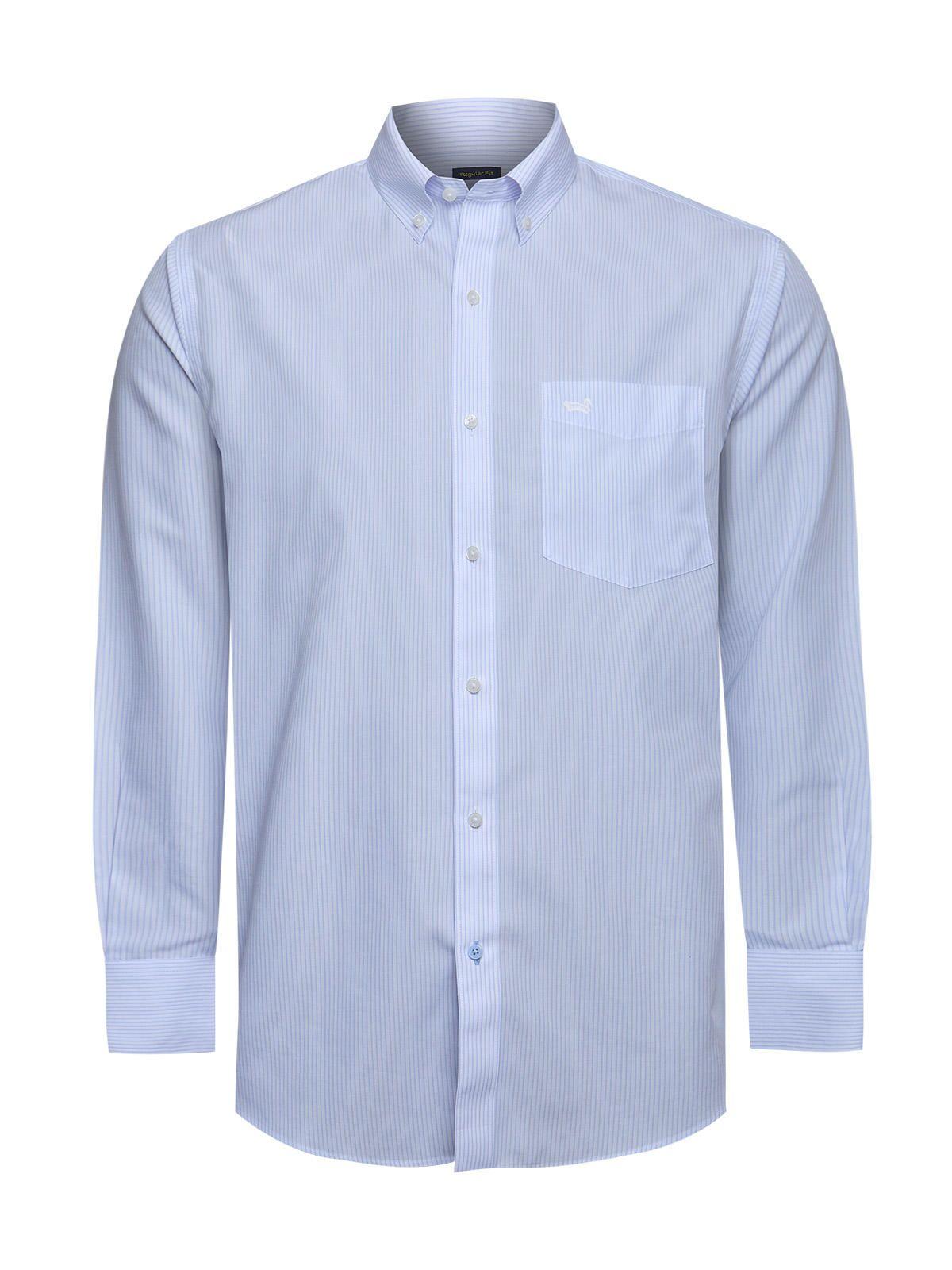 Camisa Cuello Button-Down Hombre Wf Celeste rayas-1