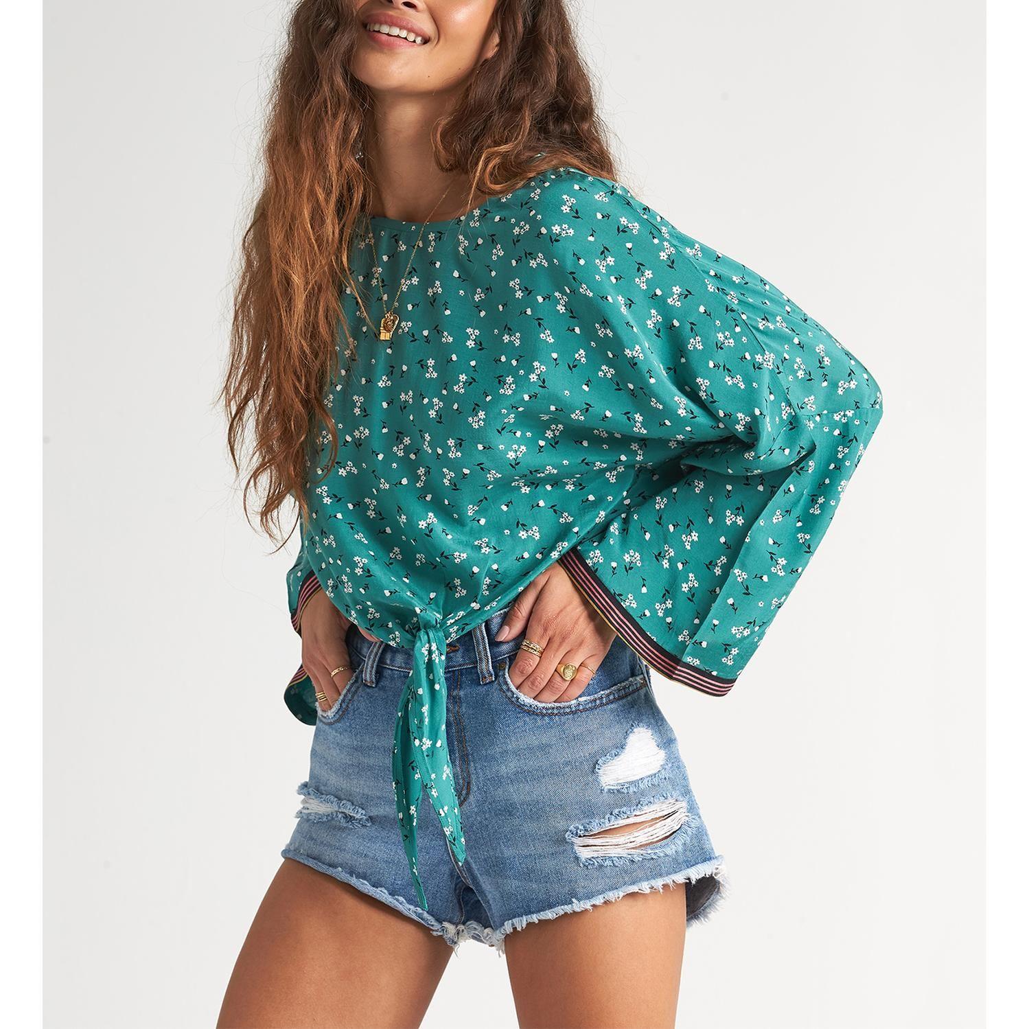 Blusa M/L  Backround Verde Mujer-0