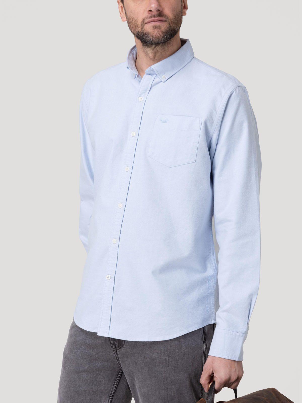 Camisa Algodón Hombre Oxford Celeste-4