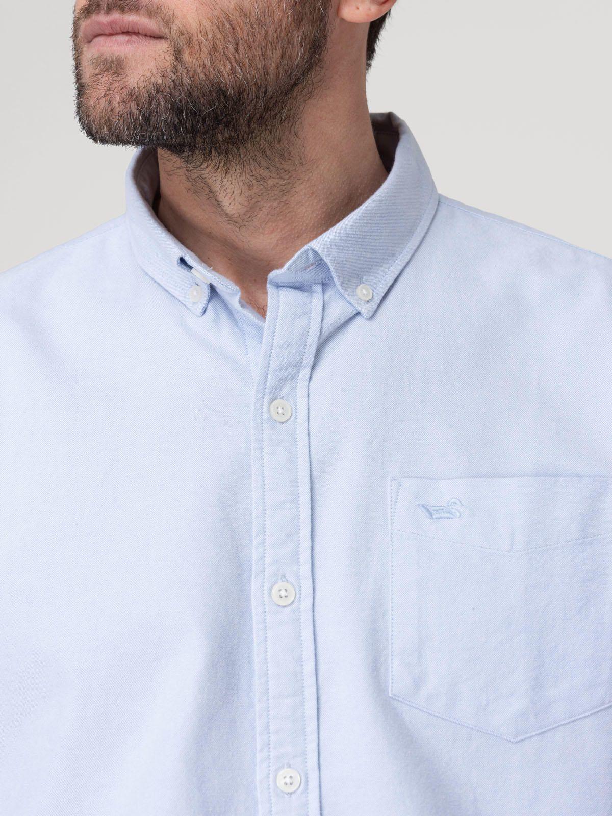 Camisa Algodón Hombre Oxford Celeste-6