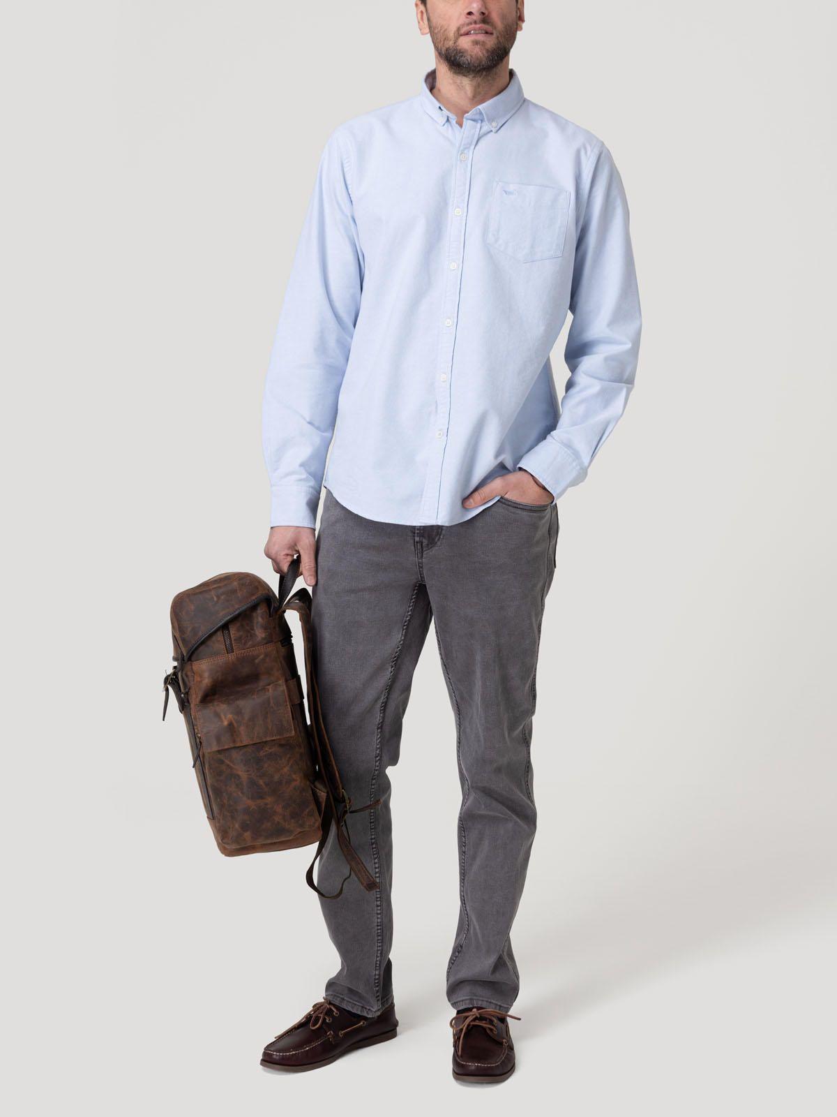 Camisa Algodón Hombre Oxford Celeste-7
