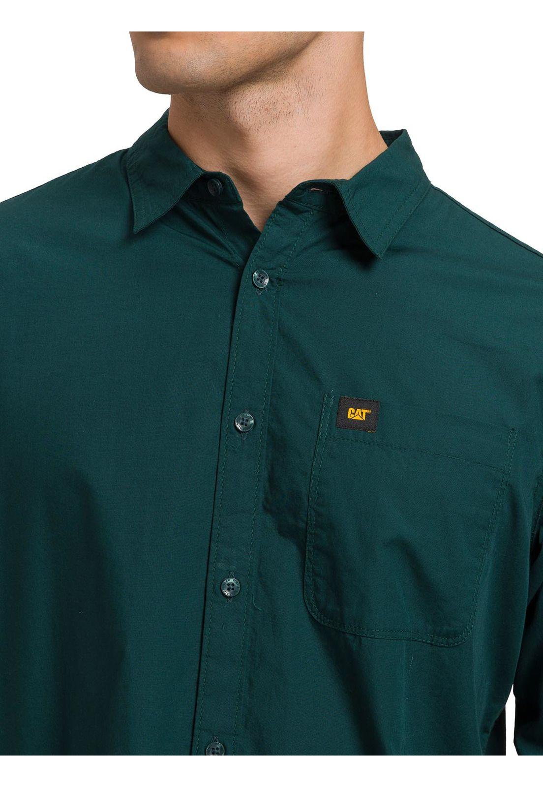 Camisa Manga Larga Casual Fundation Hombre Verde-3