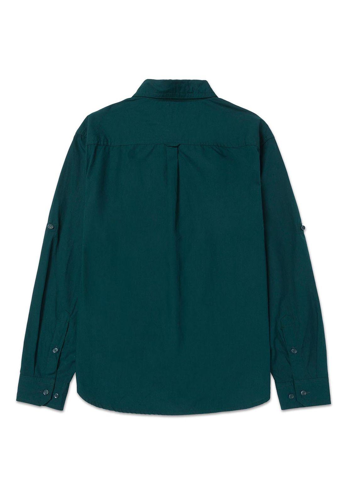 Camisa Manga Larga Casual Fundation Hombre Verde-7