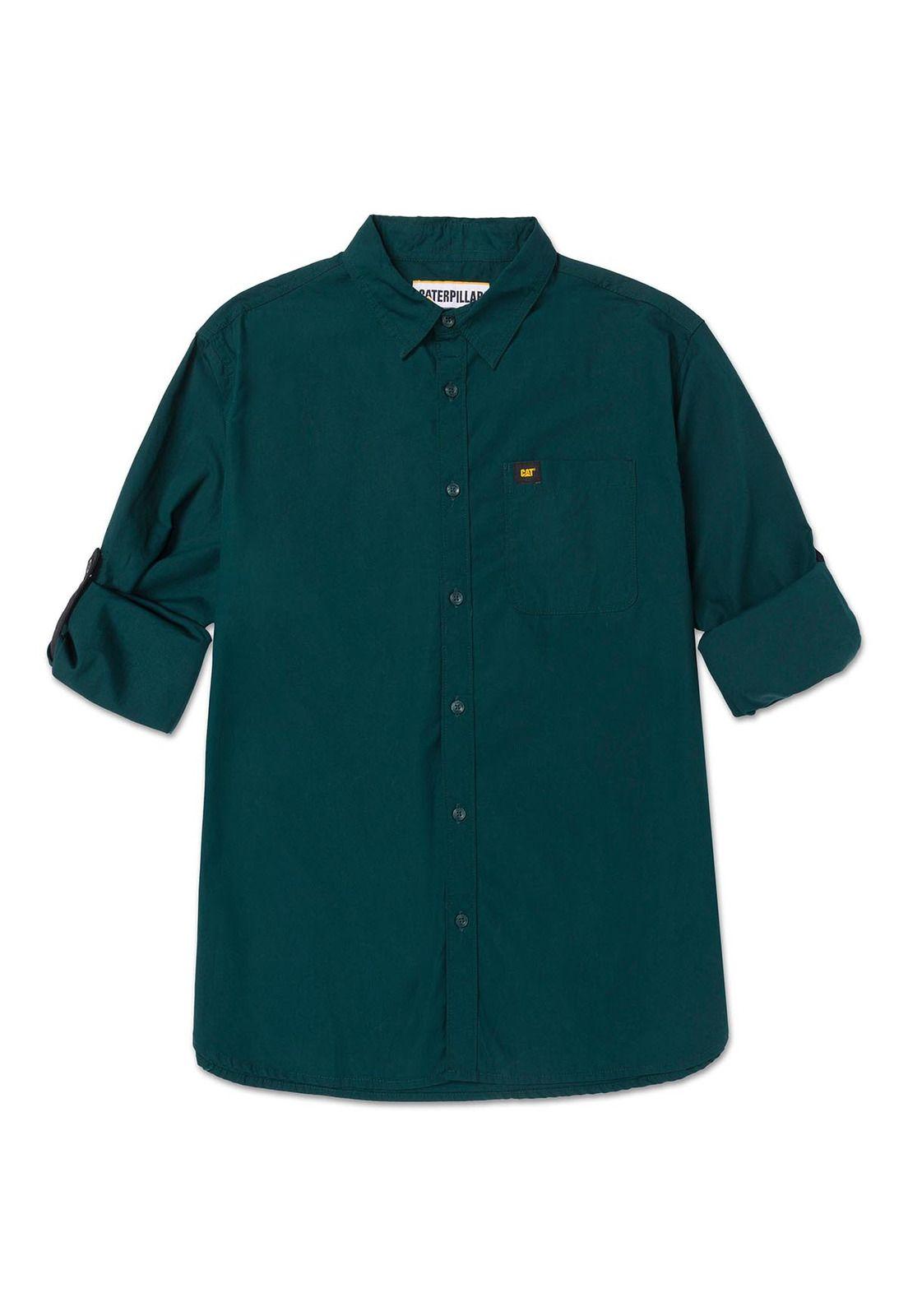 Camisa Manga Larga Casual Fundation Hombre Verde-8
