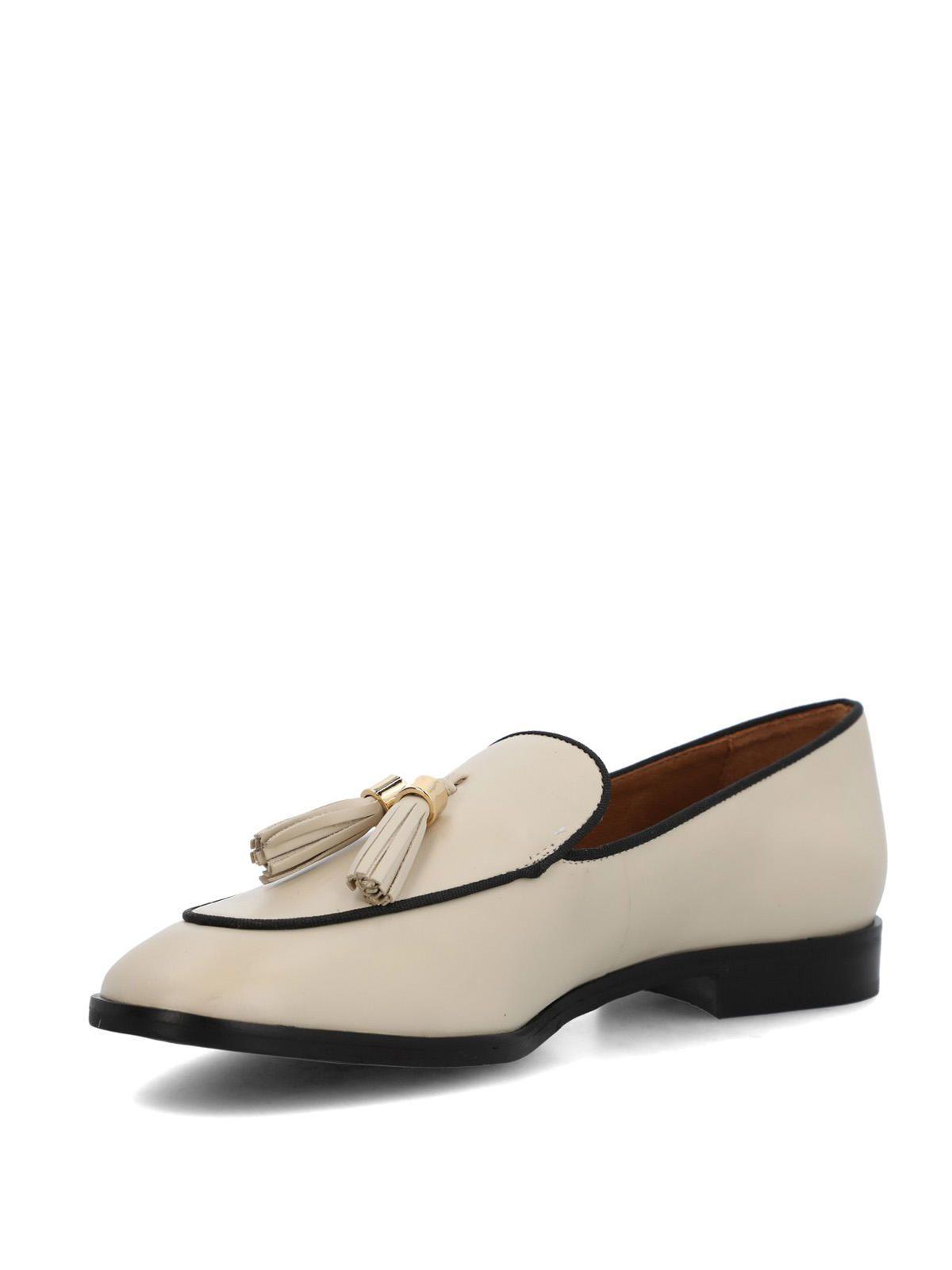 Mocasin Cuero Mujer Pomba Beige/Crudo-5