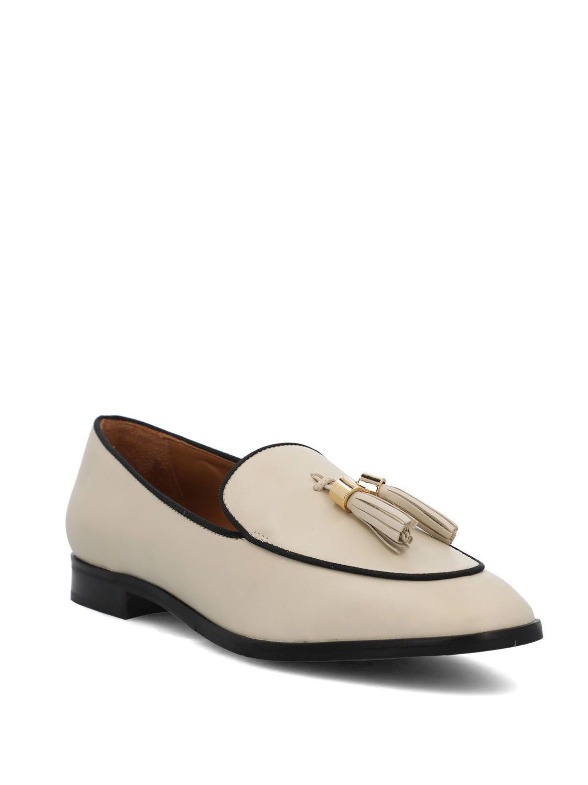 Mocasin Cuero Mujer Pomba Beige/Crudo-1