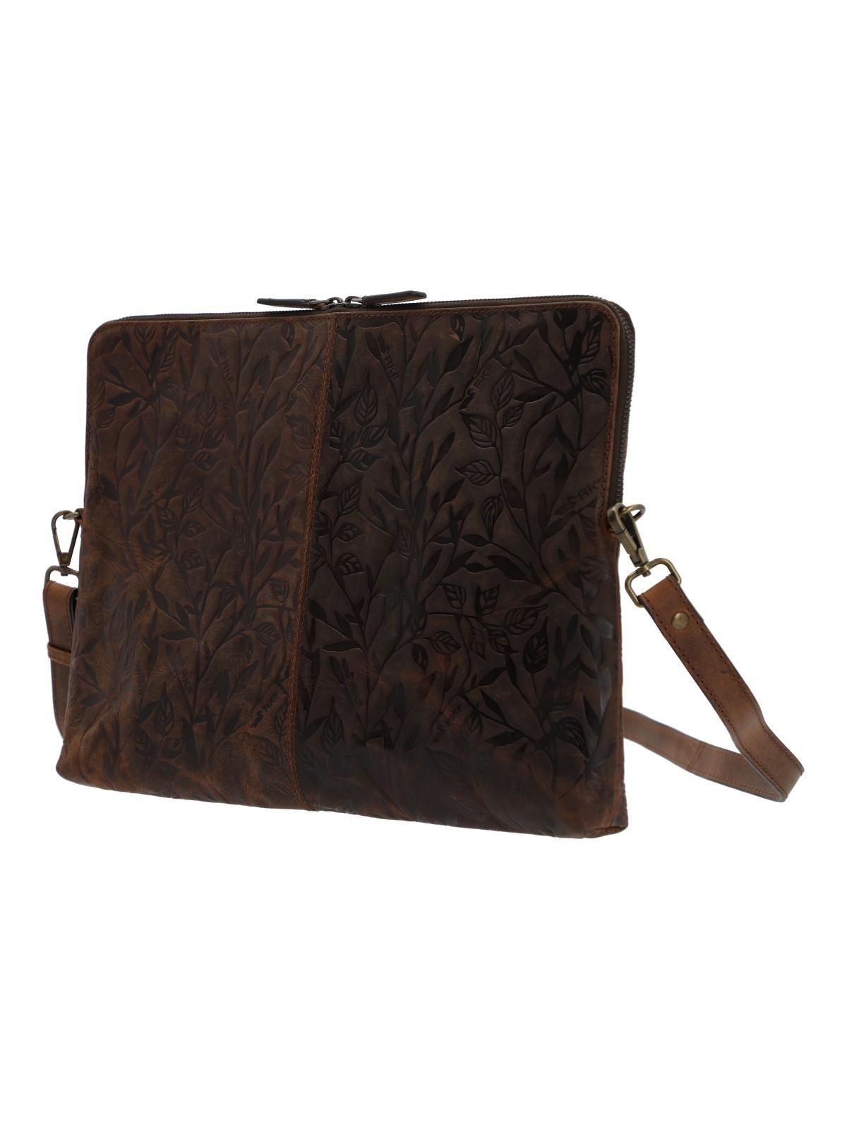 Cartera Cuero Mujer Oh Flowry Case Café-1
