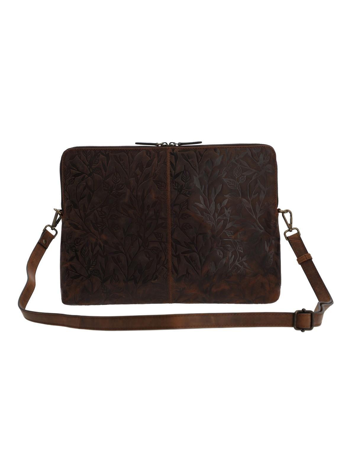 Cartera Cuero Mujer Oh Flowry Case Café-2