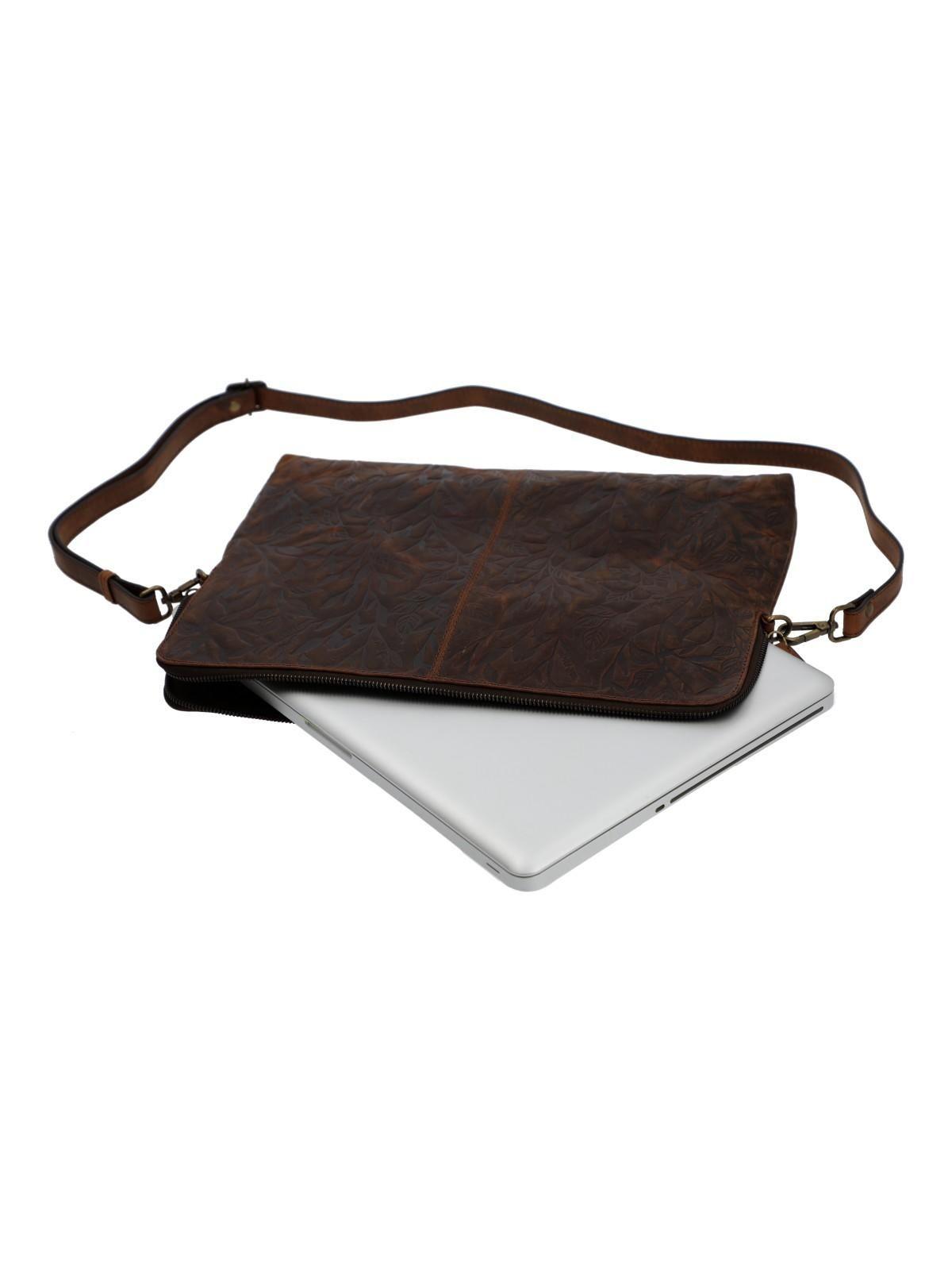 Cartera Cuero Mujer Oh Flowry Case Café-3