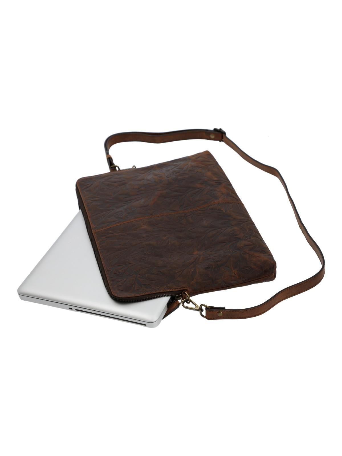 Cartera Cuero Mujer Oh Flowry Case Café-4