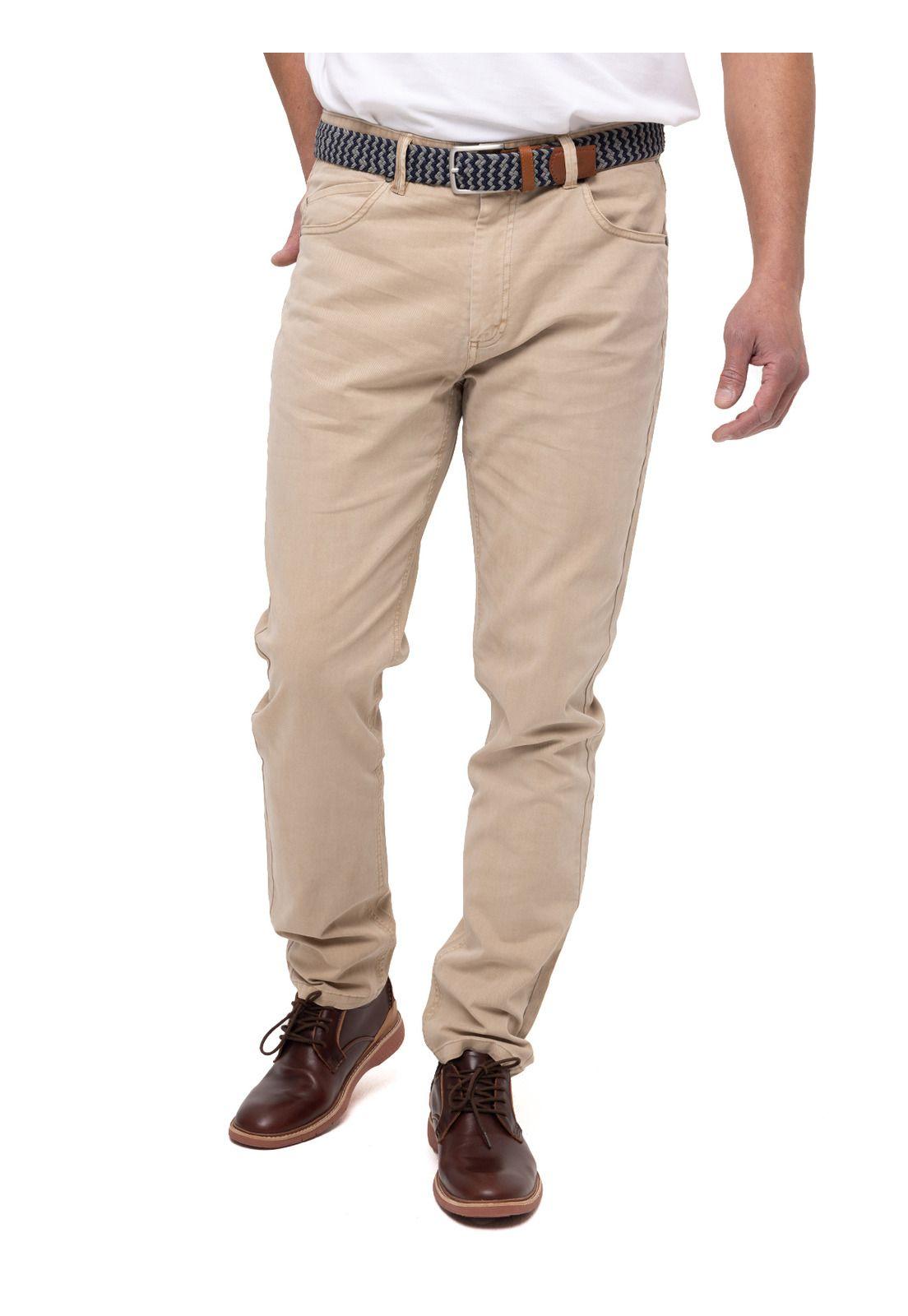Pantalón Natural Flex Five Beige Hombre-0