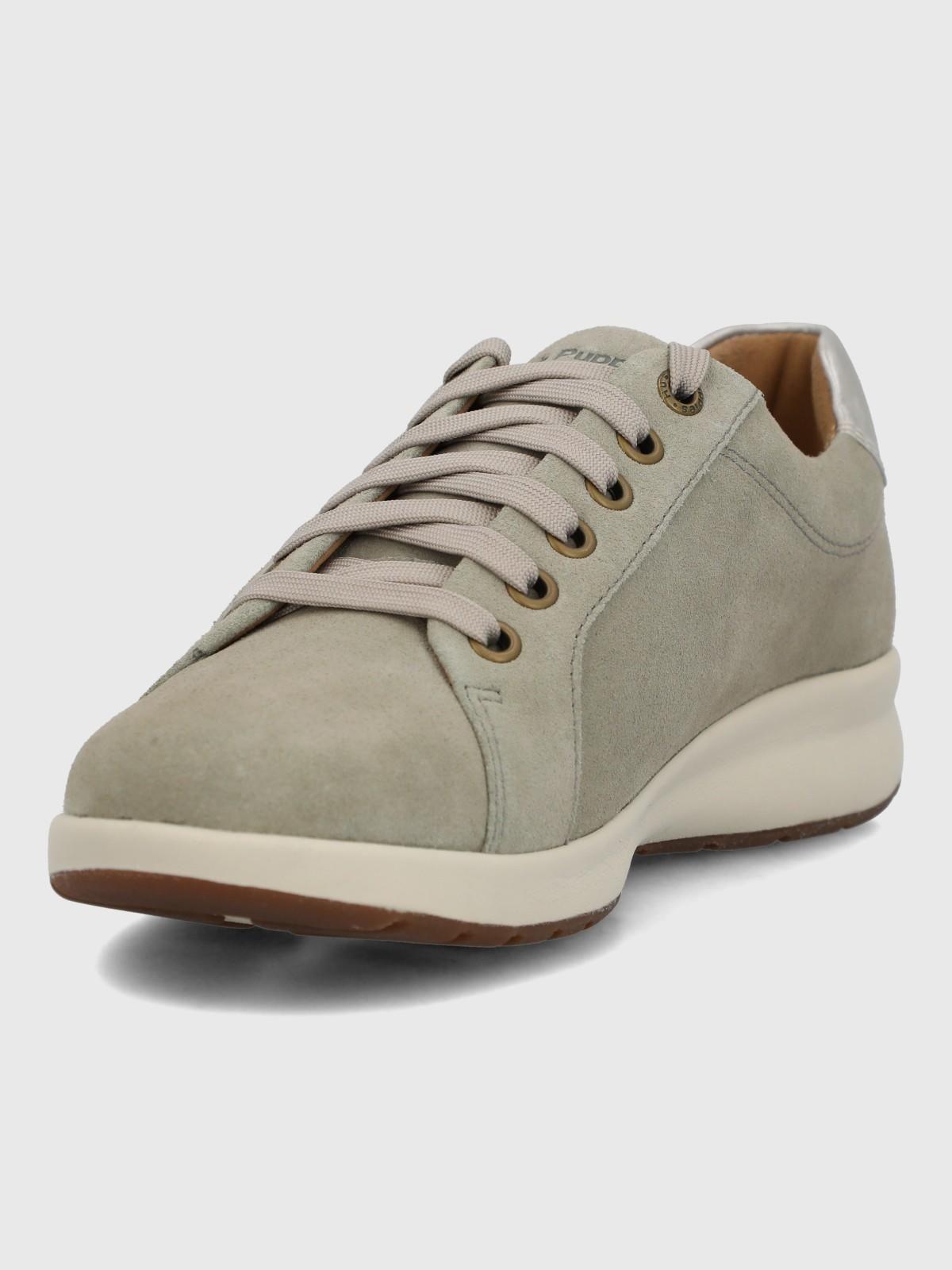 Zapatilla Cuero Mujer Spinal Laceup Gris-4