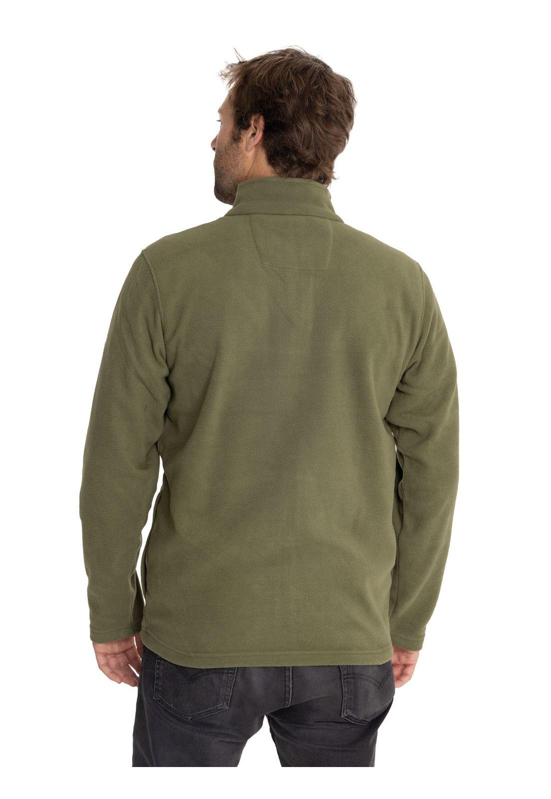 Polar Casual Hombre Microfleece Full Zip Verde Musgo-1