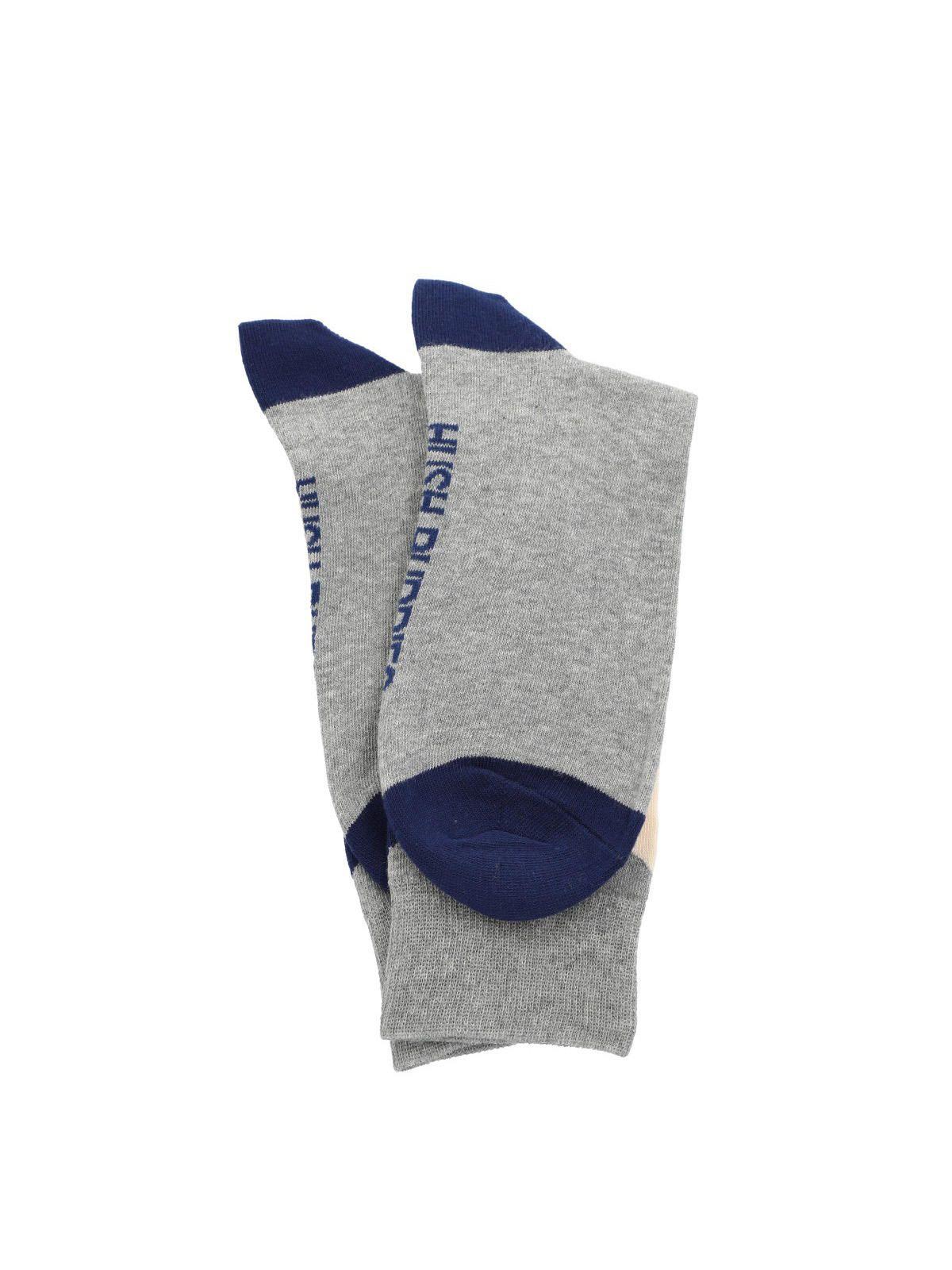 Calcetín Algodón Hombre C Rombo Gris-2