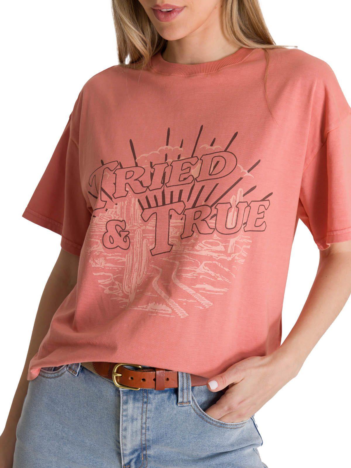 Polera Manga Corta Boxy Mujer Tried and True Rosa-5