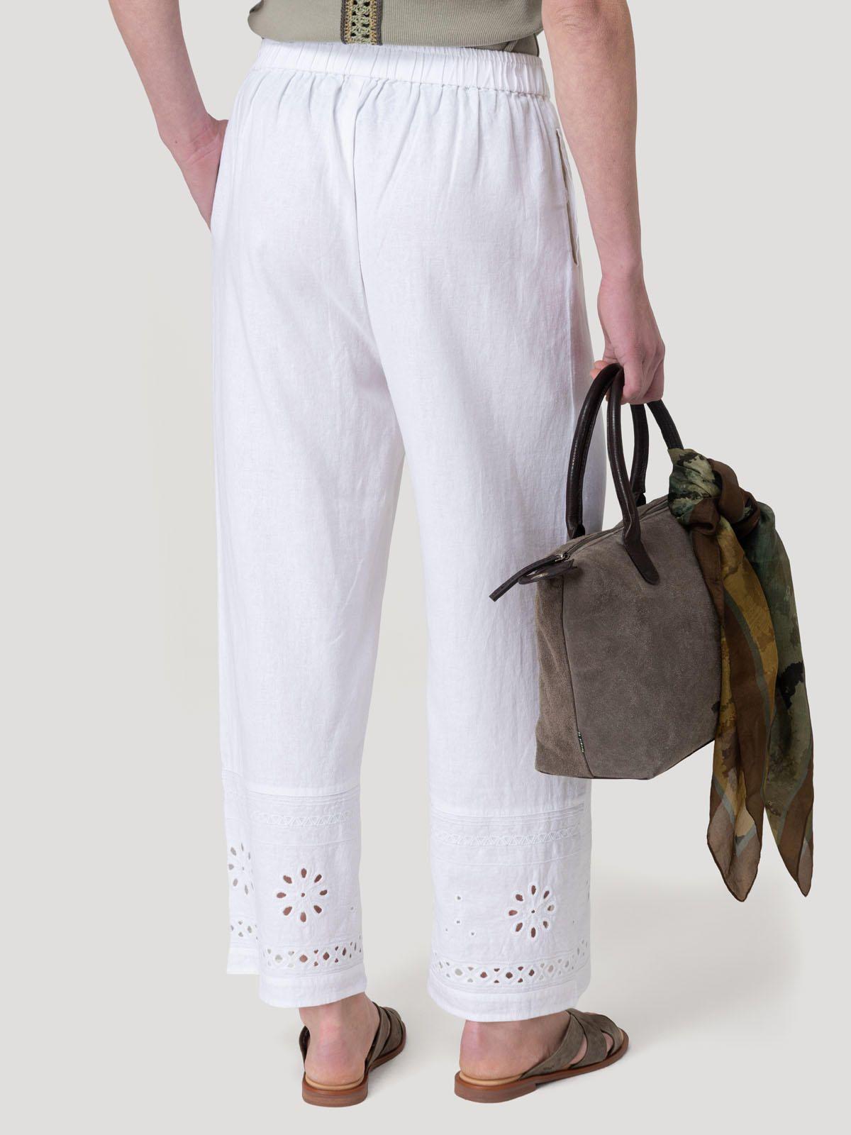 Pantalón Lino Orgánico Mujer Tropia Blanco-5