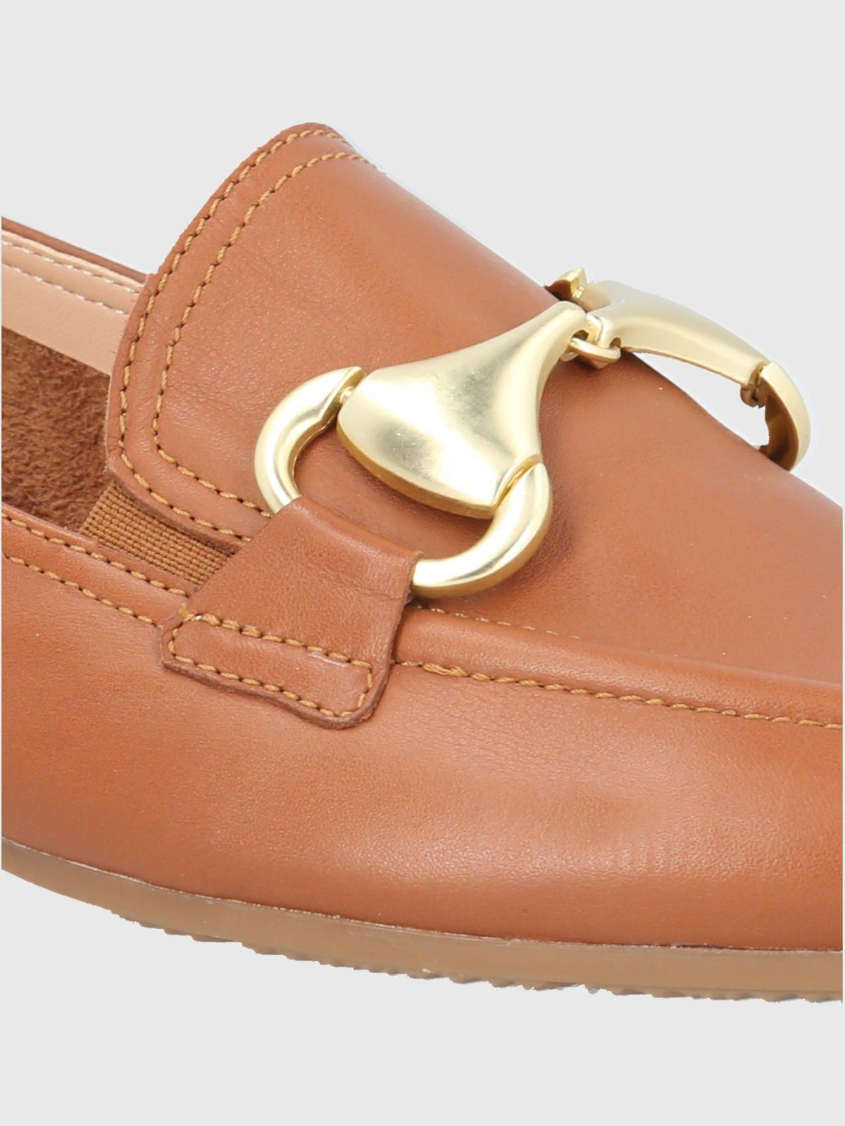 Mocasín Cuero Café Claro Mujer Pasturo -6