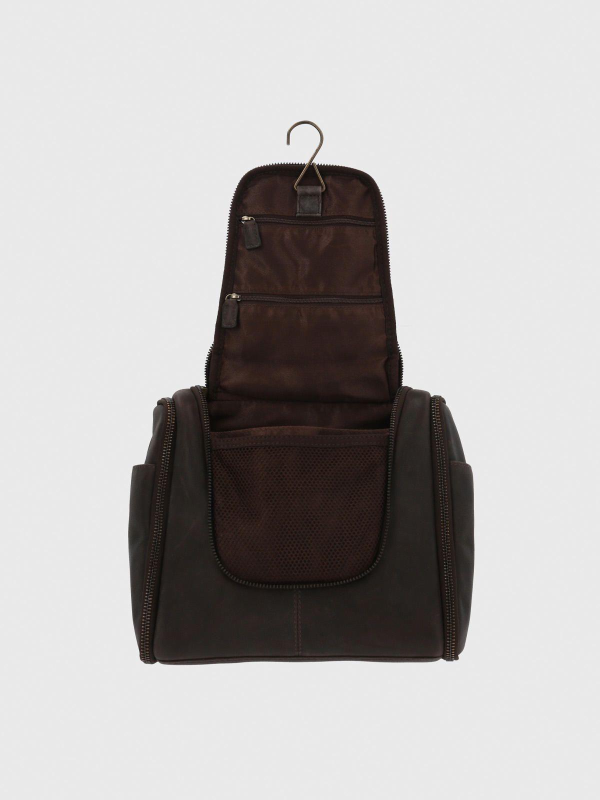 Necessaire Cuero Unisex  Neceser Café-3
