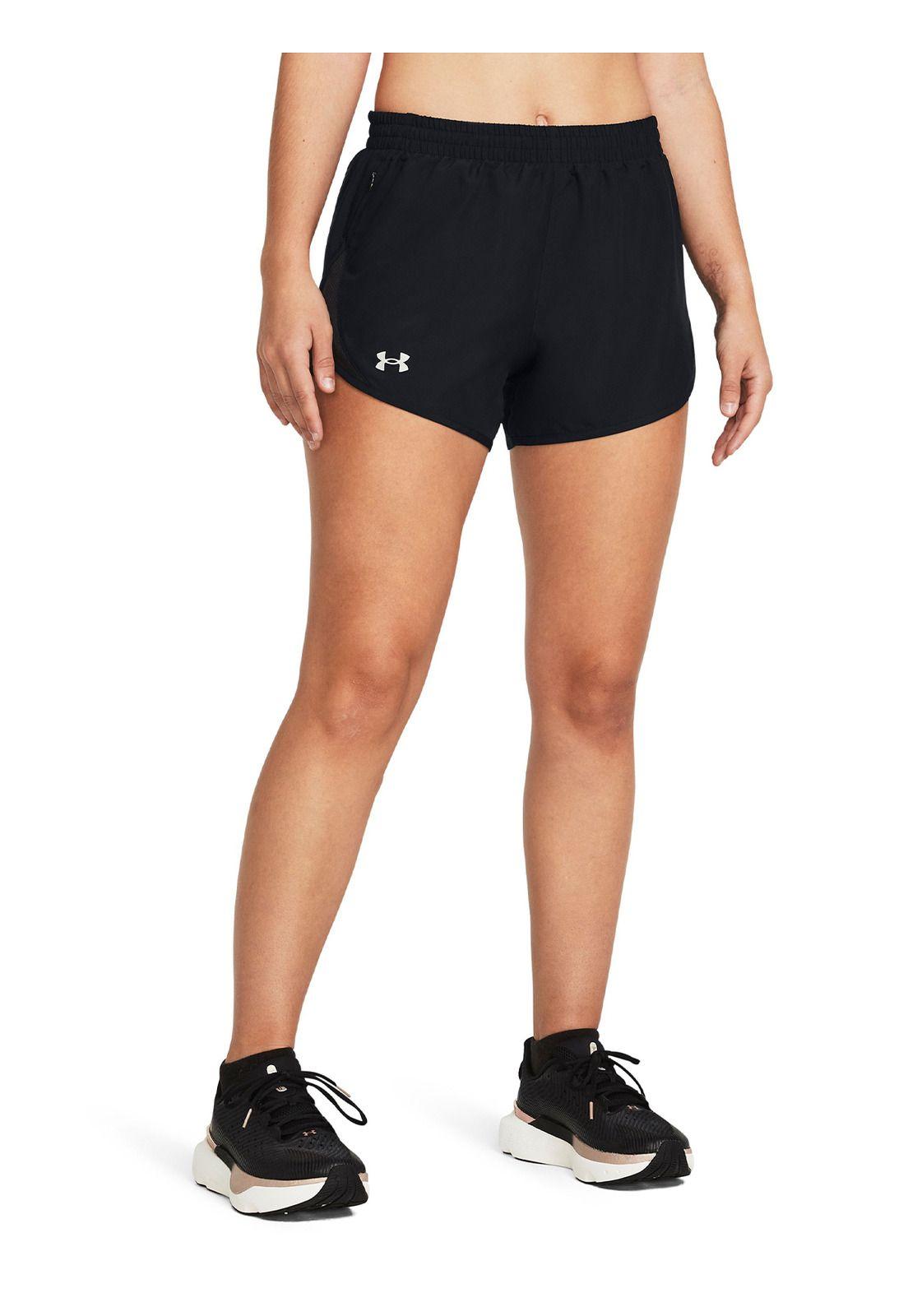 Shorts UA Fly-By de 3" para mujer Negro-3